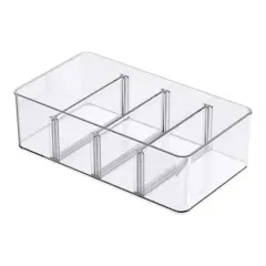 Clear Storage Bin with Dividers by Simply Tidy&trade;