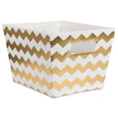 Polyester Chevron Trapezoid Bin Gold
