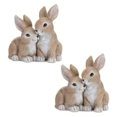 4.25" Woodland Bunny Couple Figurines, 2ct.