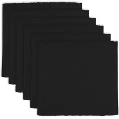 DII&reg; Ribbed Cotton Placemats, 6ct. Black