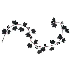 5ft. Black Berry & Leaf Lighted Garland String Lights by Ashland&reg;