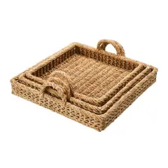 Hello Honey&reg; Decorative Water Hyacinth Tray Set