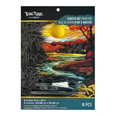Brea Reese&trade; 9" x 12" Stained Glass Fall Scratch Art Paper Pad