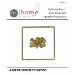 Dritz Home&reg; Small Brass Campaign Smooth Right Angle Corners, 4ct.
