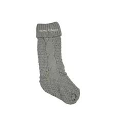18" Merry & Bright Serif Stocking Gray