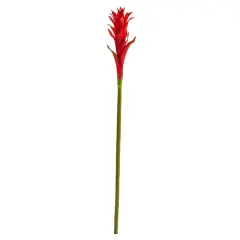2.3ft Mini Star Bromeliad Artificial Flower Stem, 6ct. Red
