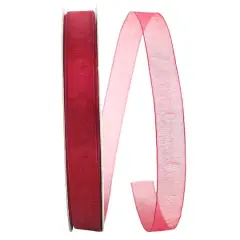JAM Paper 5/8" x 100yd. Chiffon Mono Sheer Ribbon Red