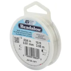 Beadalon&reg; 0.61mm Silver 49 Strand Bead Stringing Wire 
