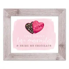Live Simple Love Chocolate Western White Framed Print