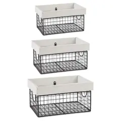 DII&reg; Farmhouse Basket Set Antique White
