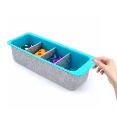 Welaxy Felt Adjustable 4 Slot Drawer Organizer Bin Turquoise
