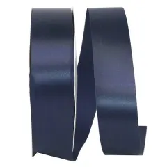 JAM Paper 3/8" x 100yd. Single Face Satin Allure Ribbon Dark Navy