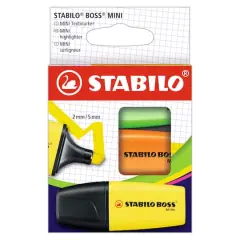 STABILO&reg; BOSS&reg; 3 Color Mini Highlighter Wallet Set II