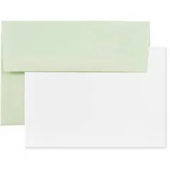 JAM Paper 4.375" x 5.75" Blank Greeting Cards & Envelopes, 100ct. Green