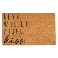 Keys Wallet Phone Kiss 30" x 18" Door Mat
