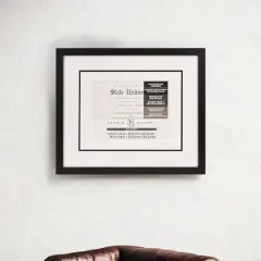 8.5" x 11" Black Document Frame with Triple Mat by Studio D&eacute;cor&reg;
