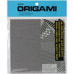 Aitoh 5.875" Black & White Double-Sided Origami Paper, 24 Sheets