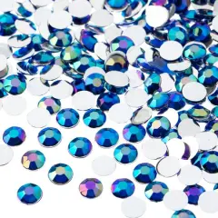 John Bead 6mm Acrylic Round Flat Back Rhinestones, 1,000ct. Royal Blue AB
