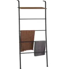 NEX&trade; 5-Tier Black Ladder Towel & Blanket Holder Rack