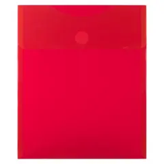 JAM Paper VELCRO&reg; Closure 9.75" x 11.5" Open End Envelopes, 12ct. Red