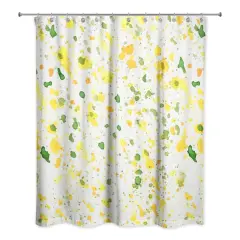 Speckled Shower Curtain Yellow and Green