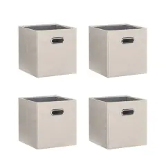 SunnyPoint 10.5" Storage Bin, 4ct. Cream