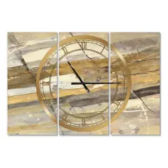 Designart 'Fire And Ice Minerals V Modern Multipanel Wall Clock