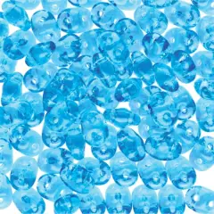 Superduo Two-Hole Czech Glass Beads Aqua Solid