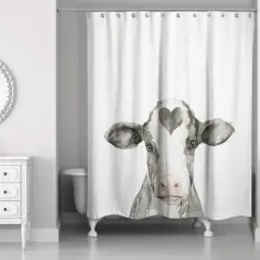 Cow with Heart 71" x 74" Shower Curtain