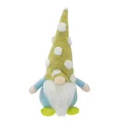 8.5" Green & Blue Gnome with Polka Dot Hat Figure