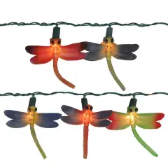 10ct. Multicolor Dragonfly Summer Patio String Lights