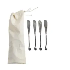 Hello Honey&reg; 6" Hand Forged Canape Knives with Black Handles, 4ct.