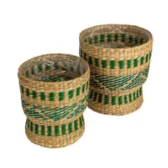 Hello Honey&reg; Green & Natural Verdant Seagrass Basket Set 