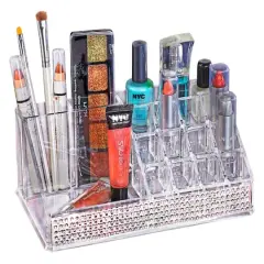 Laura Ashley 16 Section Cosmetic & Jewelry Holder in Pave Diamond Design