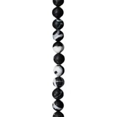 Black & White Zebra Stone Round Beads, 8mm by Bead Landing&trade;
