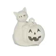 7.5" DIY Ceramic LED Pumpkin & Cat D&eacute;cor by Make Market&reg;