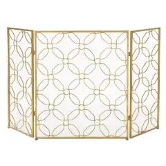 Gold Metal Contemporary Fireplace Screen
