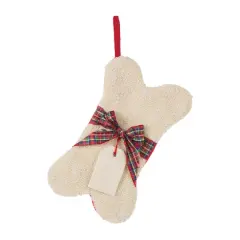 Glitzhome&reg; 12.5" Bone Hooked Stocking
