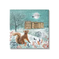 Stupell Industries Squirrel Watching Santa Claus Canvas Wall Art
