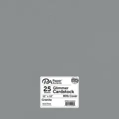 PA Paper&trade; Accents 12" x 12" 80lb. Glimmer Cardstock, 25 Sheets Granite