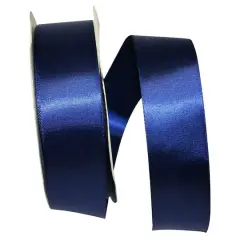 JAM Paper 1.5"x 50yd. Double Face Satin Ribbon Navy