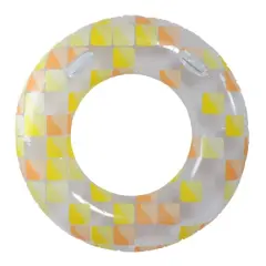 47" Yellow & Orange Mosaic Inflatable Pool Ring Float