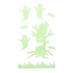 Glow in the Dark Evil Tree & Ghosts Halloween Gel Window Clings