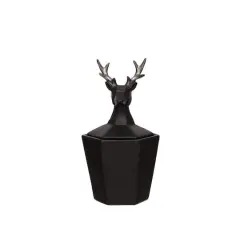 7.5" Black & Silver Reindeer Decorative Container by Ashland&reg;