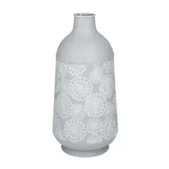 16" Gray Iron French Country Vase