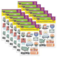 Teacher Created Resources&reg; Moving Mountains Road Trip Stickers, 12 Packs of 72
