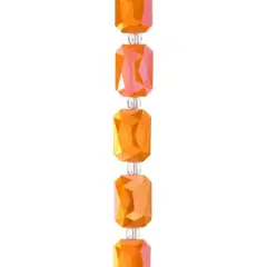 Faceted Glass Rectangle Beads, 14mm by Bead Landing&trade; Orange