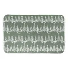 Sage Christmas Tree Pattern Bath Mat