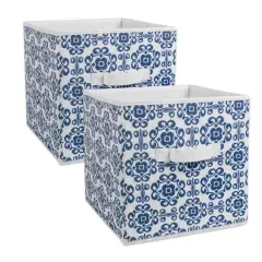 DII&reg; 11" Nonwoven Polyester Scroll Storage Cubes, 2ct. Nautical Blue