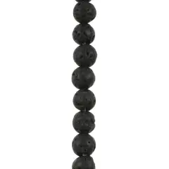 Black Lava Round Beads, 4mm by Bead Landing&trade;